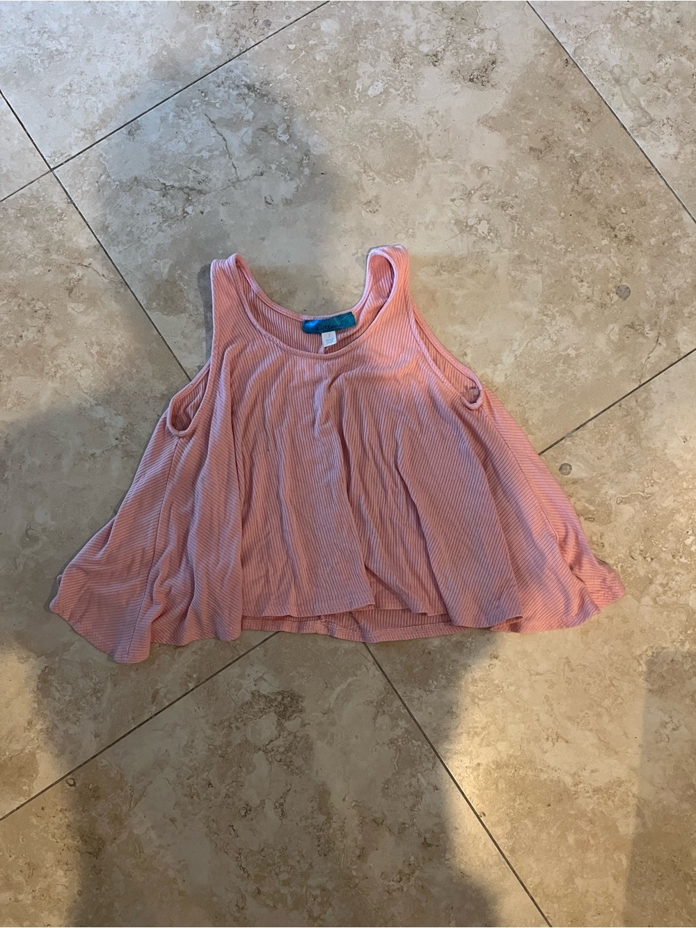 buttons Ribbed Pink Swing Tank